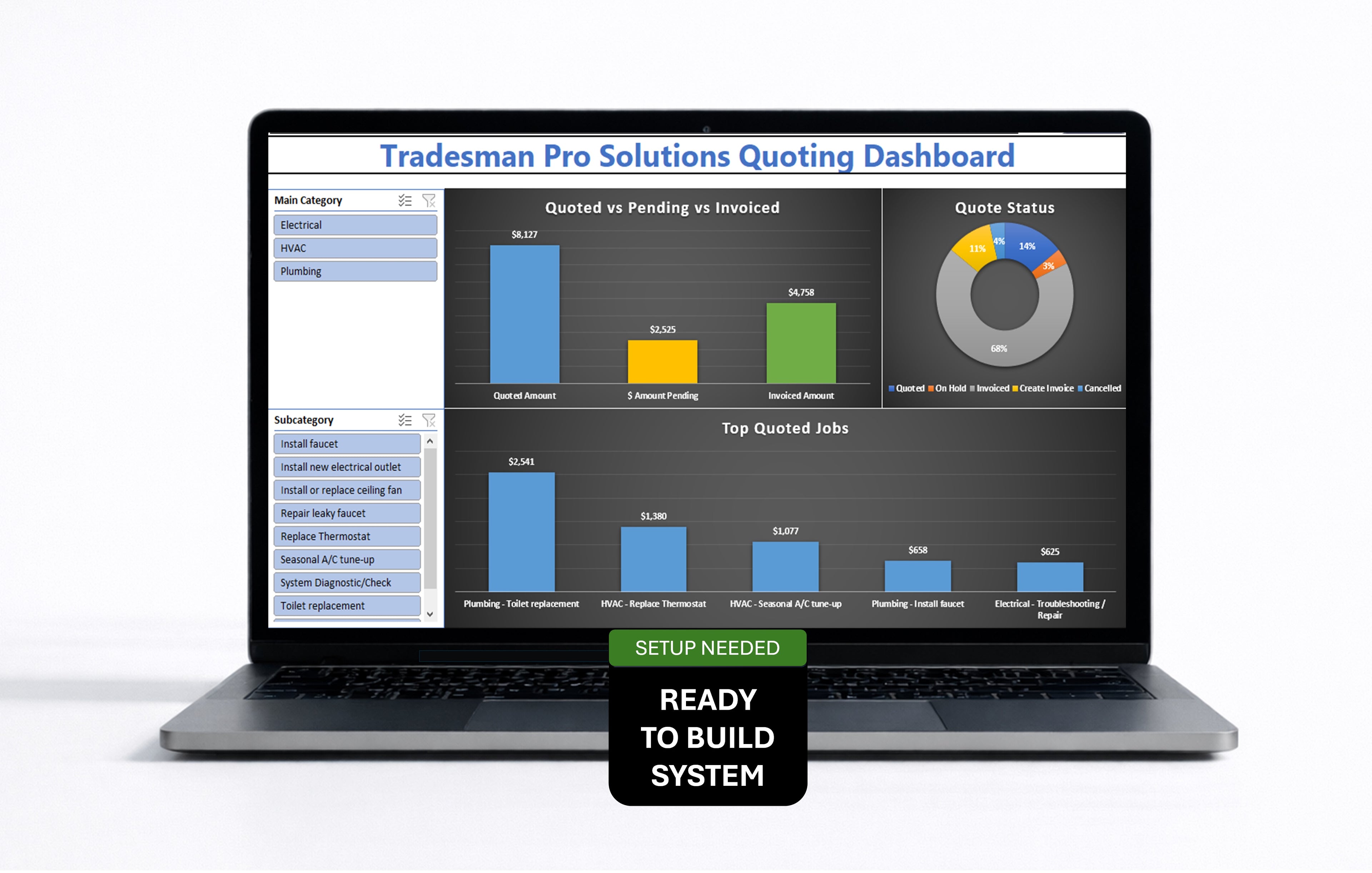 JobFlow Pro System (Excel) – All-in-One Quoting, Invoicing & Financial System for Small Business